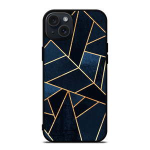 NAVY STONE CERAMIC ABSTRACT iPhone 15 Plus Case Cover NAVY STONE CERAMIC ABSTRACT iPhone 15 Plus Case Cover