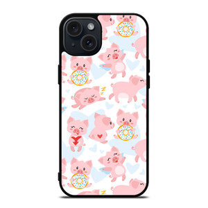 PINK BABY PIGS PATTERN iPhone 15 Plus Case Cover
