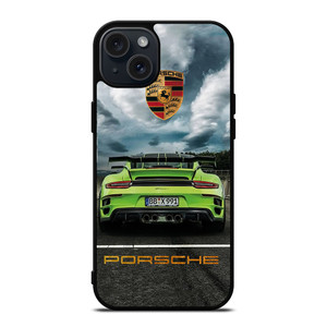 PORSCHE LOGO GREEN CAR iPhone 15 Plus Case Cover