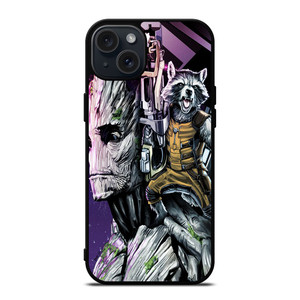 ROCKET RACCOON AND GROOT MARVEL iPhone 15 Plus Case Cover