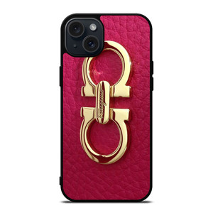 SALVATORE FERRAGAMO LOGO MAGENTA iPhone 15 Plus Case Cover