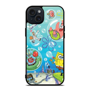 SPONGEBOB AND FRIENDS BUBBLES iPhone 15 Plus Case Cover SPONGEBOB AND FRIENDS BUBBLES iPhone 15 Plus Case Cover
