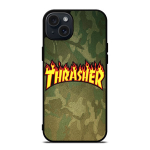 THRASHER LOGO CAMO FABRIC iPhone 15 Plus Case Cover