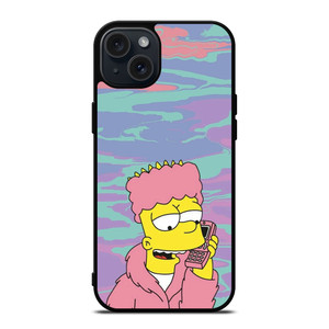 TIE DYE PATTERN BART SIMPSON iPhone 15 Plus Case Cover