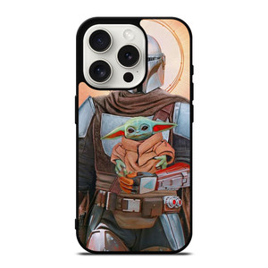 BABY YODA AND THE MANDALORIAN STAR WARS iPhone 15 Pro Case Cover BABY YODA AND THE MANDALORIAN STAR WARS iPhone 15 Pro Case Cover