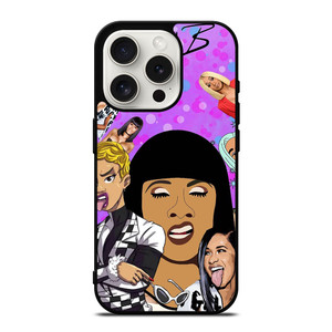 CARDI B CARTOON iPhone 15 Pro Case Cover