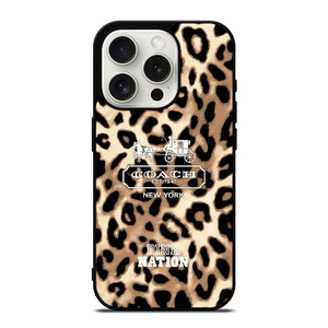 COACH NEW YORK PINK NATION LEPOARD iPhone 15 Pro Case Cover COACH NEW YORK PINK NATION LEPOARD iPhone 15 Pro Case Cover