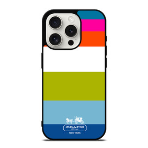COACH NEW YORK STRIPE iPhone 15 Pro Case Cover COACH NEW YORK STRIPE iPhone 15 Pro Case Cover