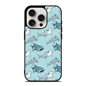 CUTE SHARK PATTERN iPhone 15 Pro Case Cover