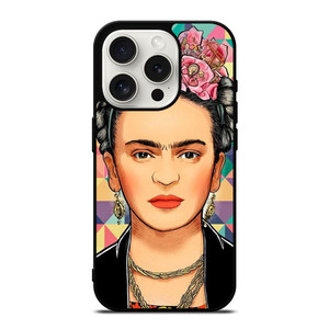 FRIDA KAHLO FACE COLORFUL ART iPhone 15 Pro Case Cover FRIDA KAHLO FACE COLORFUL ART iPhone 15 Pro Case Cover