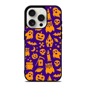 HAPPY HALLOWEEN PURPLE PATTERN iPhone 15 Pro Case Cover