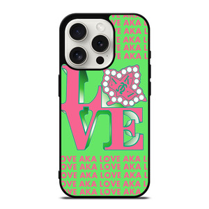 LOVE AKA PINK AND GREEN iPhone 15 Pro Case Cover