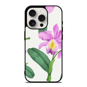 PURPLE ORCHID FLOWER PAINTING iPhone 15 Pro Case Cover