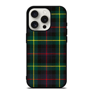 RED YELLOW TARTAN PLAID PATTERN iPhone 15 Pro Case Cover