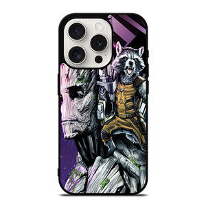 ROCKET RACCOON AND GROOT MARVEL iPhone 15 Pro Case Cover
