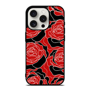 ROSE RED AND BLACK PATTERN iPhone 15 Pro Case Cover ROSE RED AND BLACK PATTERN iPhone 15 Pro Case Cover
