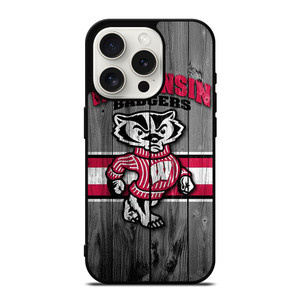 WISCONSIN BADGER WOODEN LOGO iPhone 15 Pro Case Cover WISCONSIN BADGER WOODEN LOGO iPhone 15 Pro Case Cover