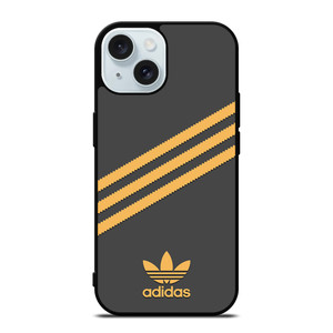 ADIDAS ORIGINALS STRIPES BLACK ORANGE iPhone 15 Case Cover
