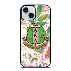 AKA PINK AND GREEN FLOWER LOGO iPhone 15 Case Cover AKA PINK AND GREEN FLOWER LOGO iPhone 15 Case Cover