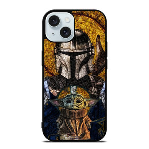 BABY YODA AND THE MANDALORIAN MOSAIC iPhone 15 Case Cover