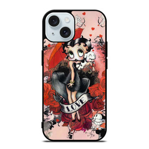 BETTY BOOP LOVE CARTOON iPhone 15 Case Cover BETTY BOOP LOVE CARTOON iPhone 15 Case Cover