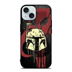 BOBA FETT HELMET STAR WARS ART iPhone 15 Case Cover BOBA FETT HELMET STAR WARS ART iPhone 15 Case Cover