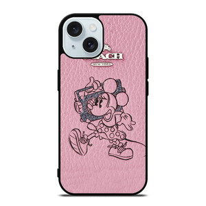 COACH MINNIE MOUSE PINK iPhone 15 Case Cover COACH MINNIE MOUSE PINK iPhone 15 Case Cover