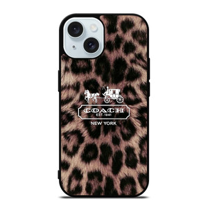 COACH NEW YORK LEOPARD iPhone 15 Case Cover COACH NEW YORK LEOPARD iPhone 15 Case Cover