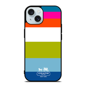COACH NEW YORK STRIPE iPhone 15 Case Cover COACH NEW YORK STRIPE iPhone 15 Case Cover