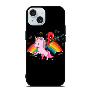 DEADPOOL AND UNICORN CUTE iPhone 15 Case Cover DEADPOOL AND UNICORN CUTE iPhone 15 Case Cover