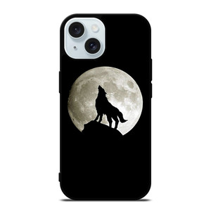 FULL MOON WOLF SILHOUETTE iPhone 15 Case Cover