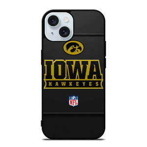 IOWA HAWKEYES CARBON LOGO iPhone 15 Case Cover