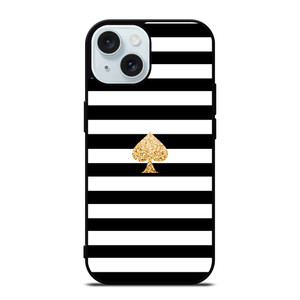 KATE SPADE GOLD AND STRIPES iPhone 15 Case Cover KATE SPADE GOLD AND STRIPES iPhone 15 Case Cover