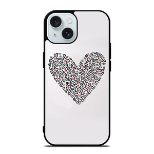 KEITH HARING LOVE ICON iPhone 15 Case Cover KEITH HARING LOVE ICON iPhone 15 Case Cover