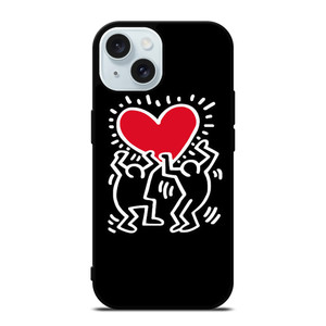 KEITH HARING LOVE iPhone 15 Case Cover KEITH HARING LOVE iPhone 15 Case Cover