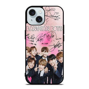 KPOP BTS LOVE PINK SIGNATURE iPhone 15 Case Cover KPOP BTS LOVE PINK SIGNATURE iPhone 15 Case Cover