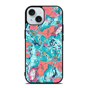 LILLY PULITZER MAP PATTERN iPhone 15 Case Cover LILLY PULITZER MAP PATTERN iPhone 15 Case Cover