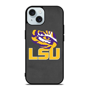 LSU TIGERS LEATHER LOGO iPhone 15 Case Cover