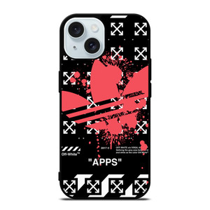 OFF WHITE X ADIDAS RED iPhone 15 Case Cover