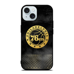 PHILADELPHIA 76ERS GOLD LOGO iPhone 15 Case Cover PHILADELPHIA 76ERS GOLD LOGO iPhone 15 Case Cover