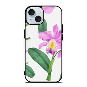 PURPLE ORCHID FLOWER PAINTING iPhone 15 Case Cover