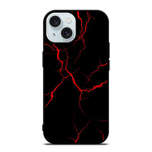 RED NEON LIGHTNING PATTERN iPhone 15 Case Cover