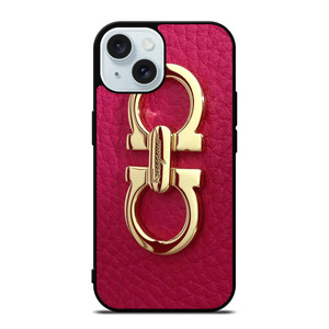 SALVATORE FERRAGAMO LOGO MAGENTA iPhone 15 Case Cover SALVATORE FERRAGAMO LOGO MAGENTA iPhone 15 Case Cover