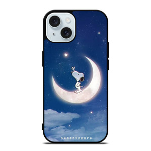 SNOOPY PEANUTS IN MOON iPhone 15 Case Cover SNOOPY PEANUTS IN MOON iPhone 15 Case Cover