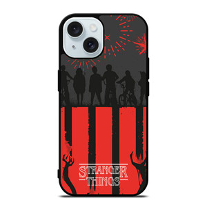 STRANGER THINGS SILHOUETTE iPhone 15 Case Cover STRANGER THINGS SILHOUETTE iPhone 15 Case Cover
