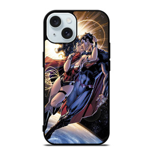 SUPERMAN KISSING WONDER WOMAN iPhone 15 Case Cover SUPERMAN KISSING WONDER WOMAN iPhone 15 Case Cover