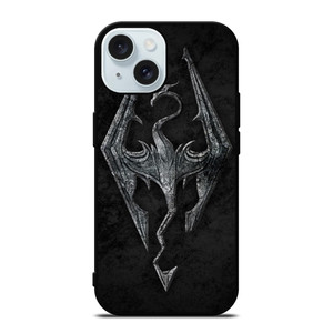 THE ELDER SCROLLS V SKYRIM EMBLEM iPhone 15 Case Cover THE ELDER SCROLLS V SKYRIM EMBLEM iPhone 15 Case Cover