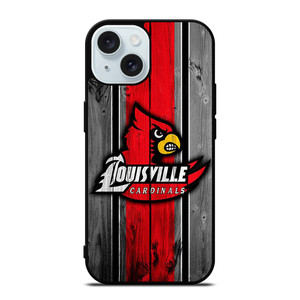 UNIVERSITY OF LOUISVILLE WOODEN LOGO iPhone 15 Case Cover