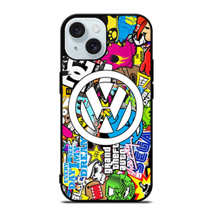 VW STICKER BOMB LOGO iPhone 15 Case Cover VW STICKER BOMB LOGO iPhone 15 Case Cover