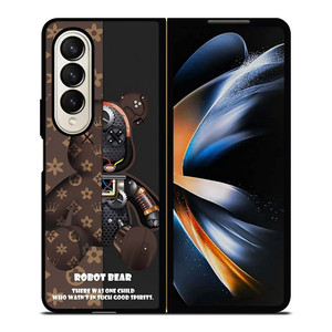 BEAR BRICK KAWS ROBOT BROWN Samsung Galaxy Z Fold 4 Case Cover BEAR BRICK KAWS ROBOT BROWN Samsung Galaxy Z Fold 4 Case Cover